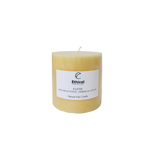 Natural Wax Pillar Candles - Ethical Supplies