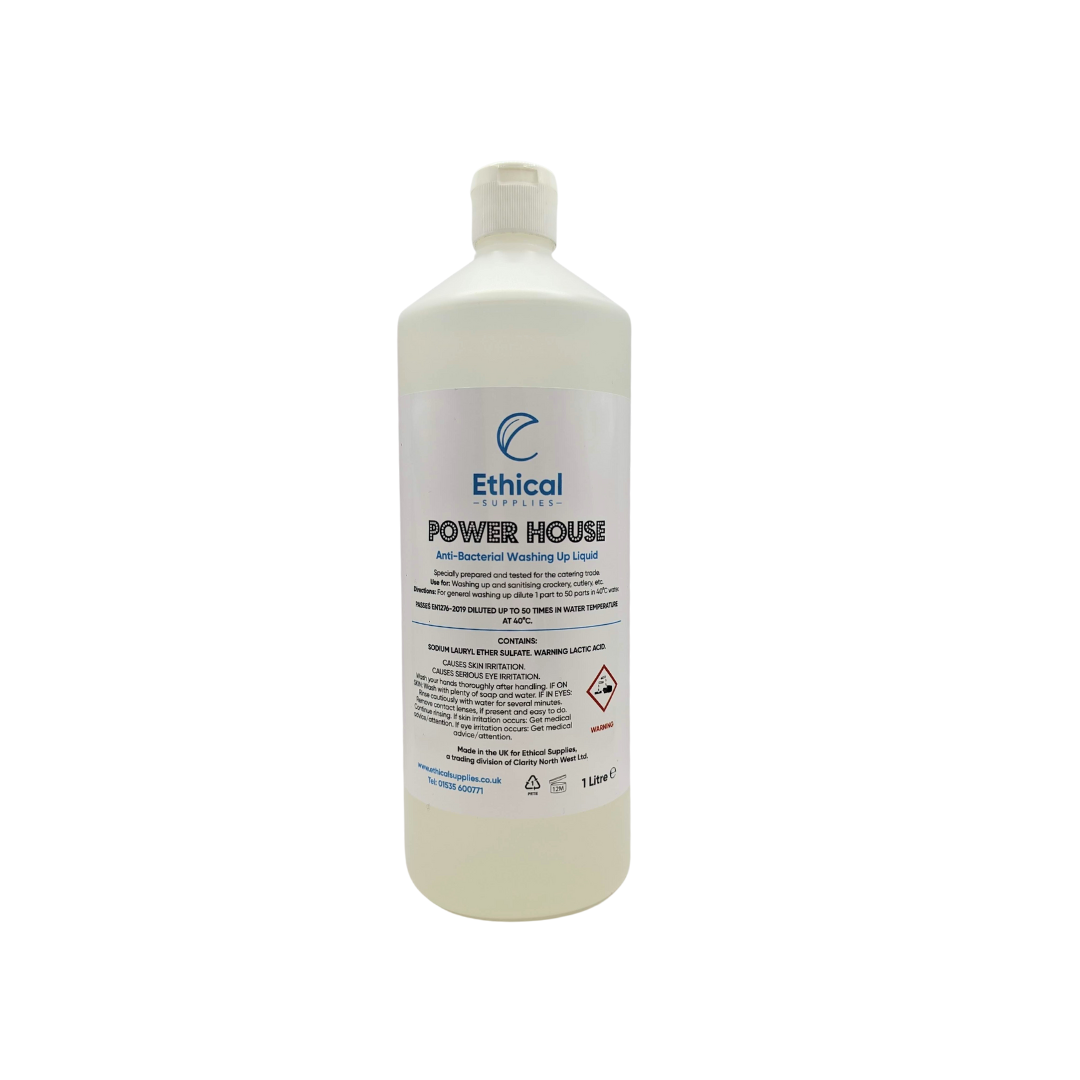 Power House Anti Bacterial Washing Up Liquid - 1 Litre - Ethical Supplies