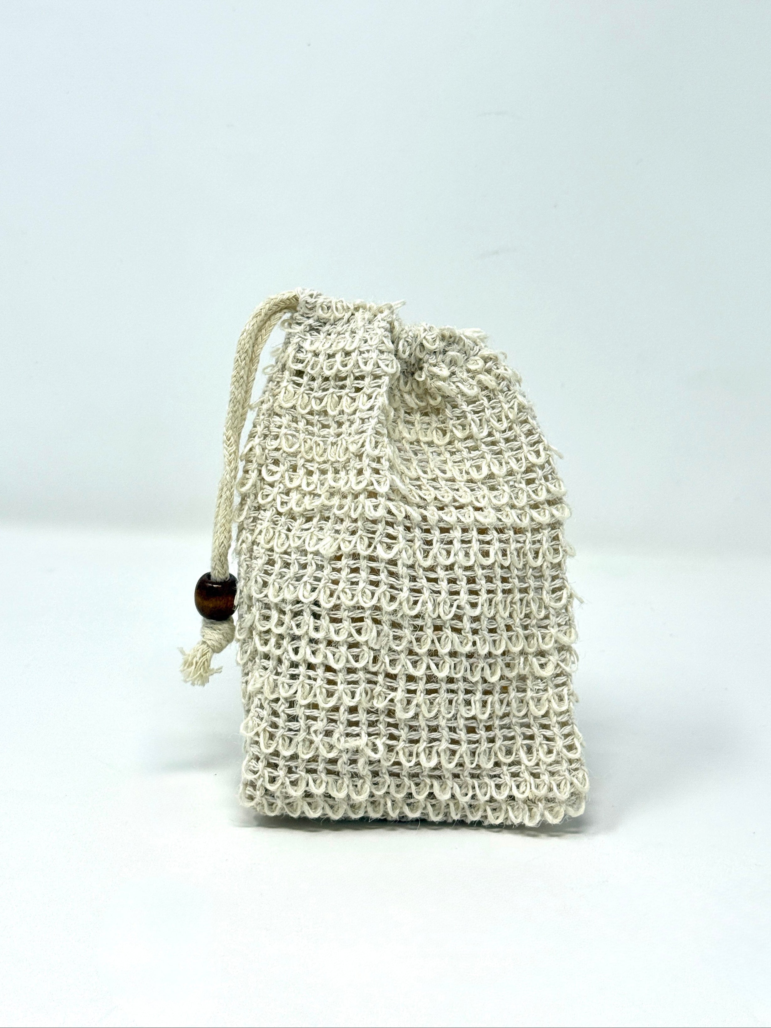 Luxury Soap in Natural Sisal Mesh Drawstring Bag